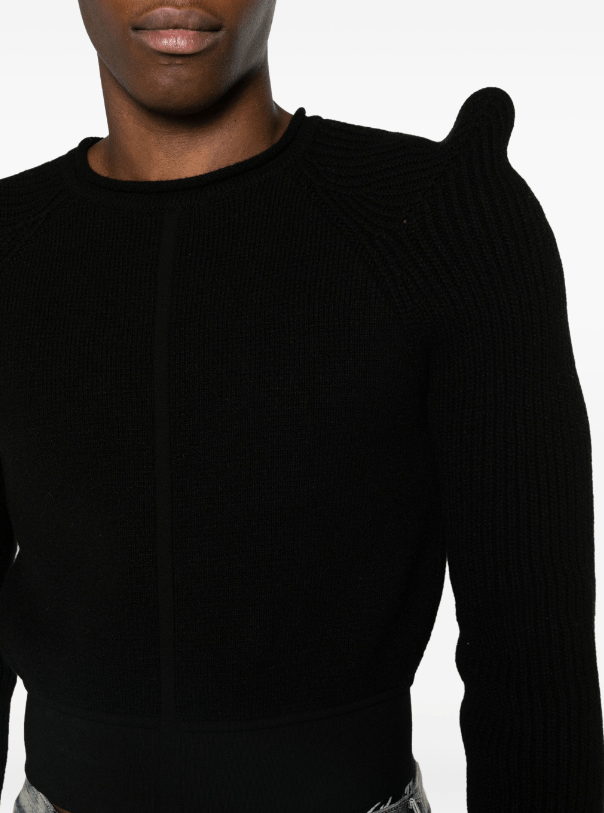 Rick Owens BNWT AW23 RICK OWENS "LUXOR" TEC PULL CROPPED SWEATER L Size US L / EU 52-54 / 3 - 13 Thumbnail