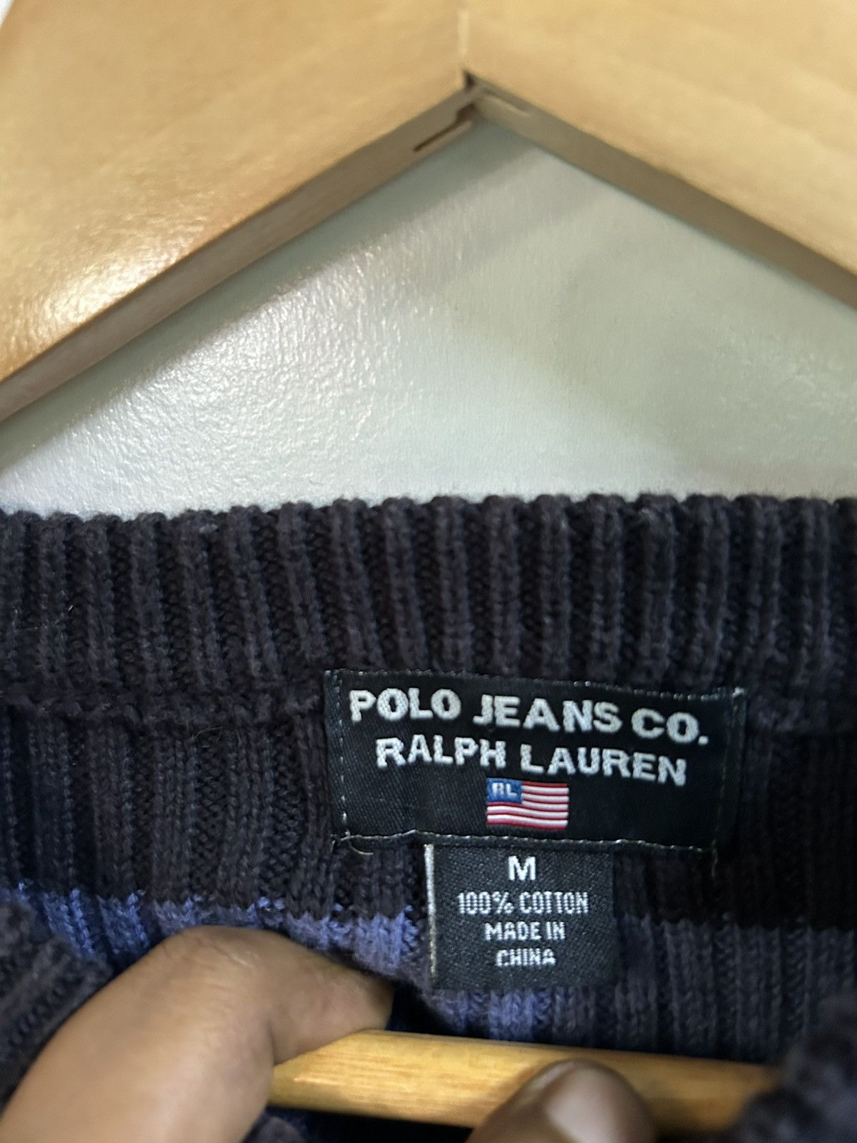 Ralph Lauren 90s Polo Jeans Company Striped Ribbed Sweater Size US M / EU 48-50 / 2 - 7 Thumbnail