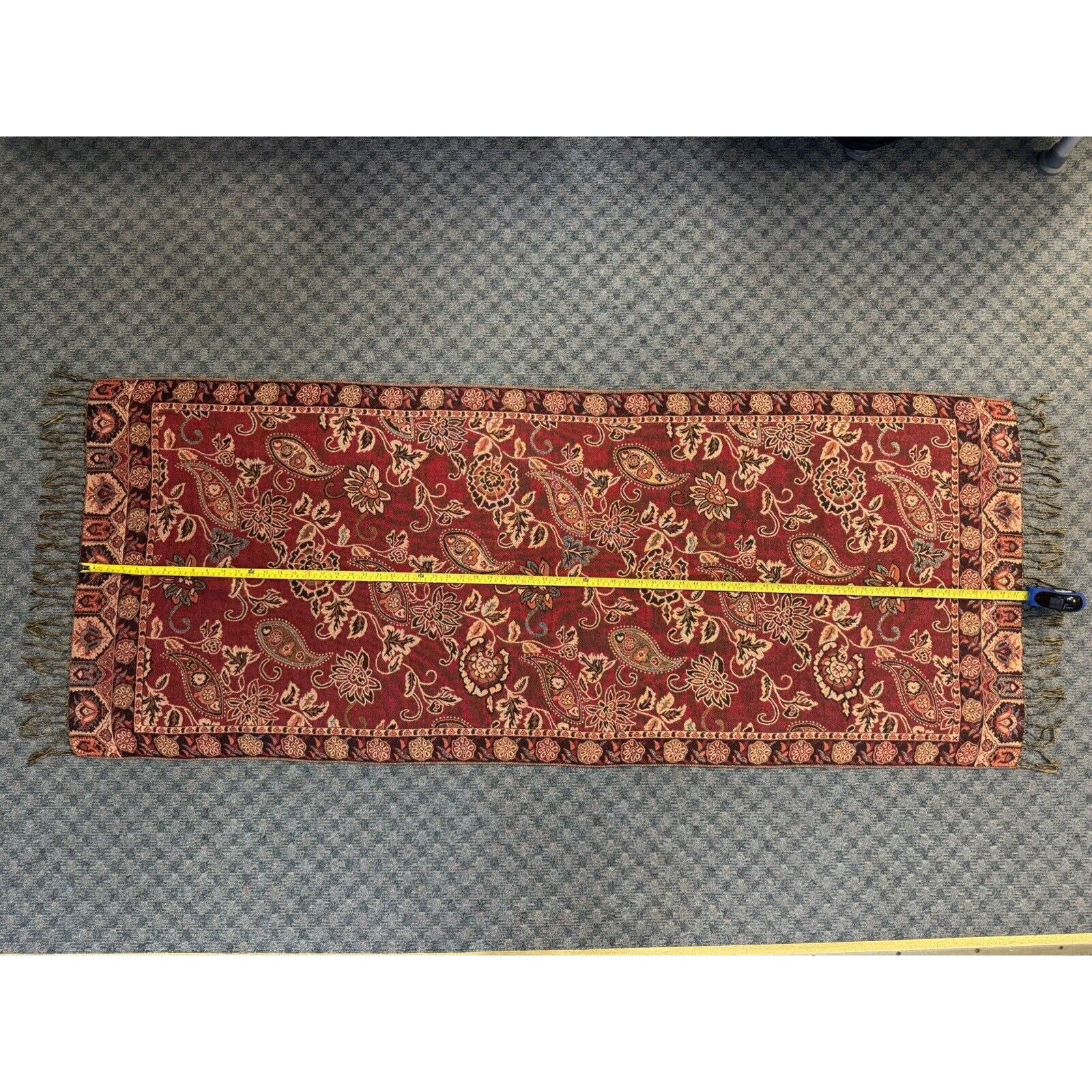 Other Paisley Floral Scarf Red Multicolor Fringe Sparkly Elegant Size ONE SIZE - 17 Thumbnail