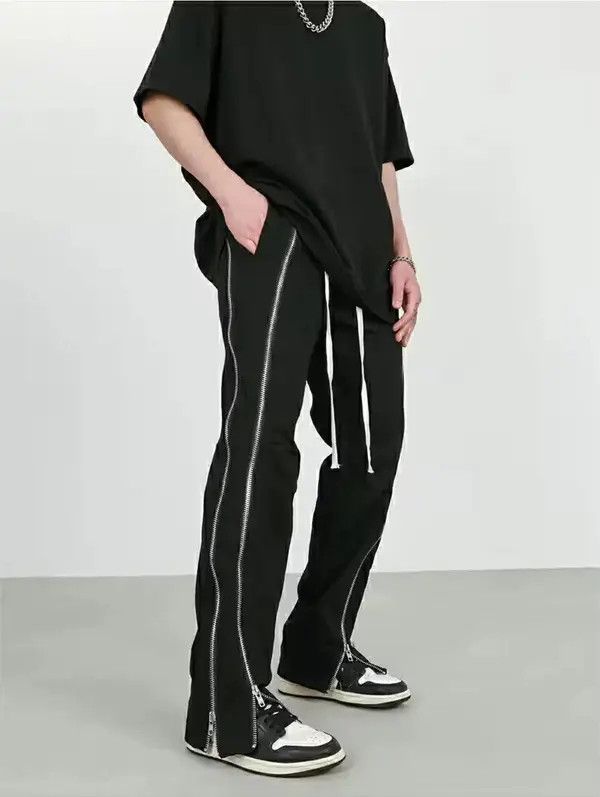 Designer × Vintage multi zipper flared sports utility pants Size US 32 / EU 48 - 1 Thumbnail