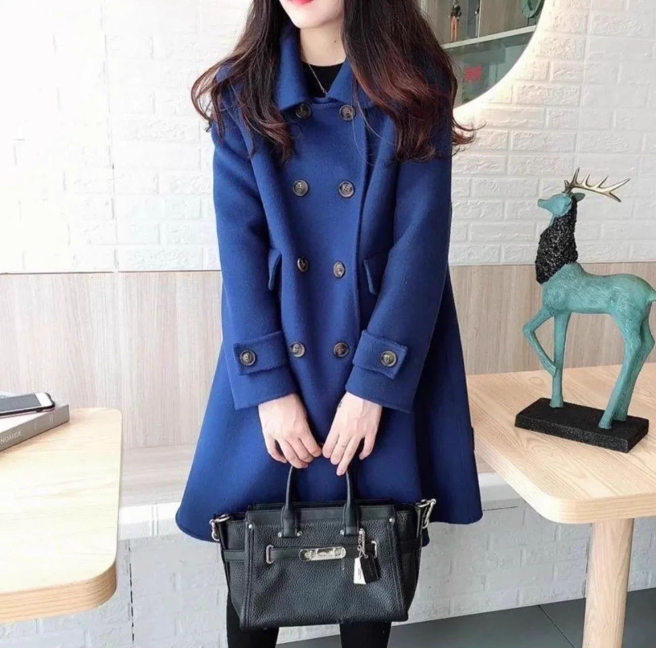 Burberry Burberry Blue Kensington Virgin Wool Belted Coat 46 Size XL / US 12-14 / IT 48-50 - 7 Thumbnail