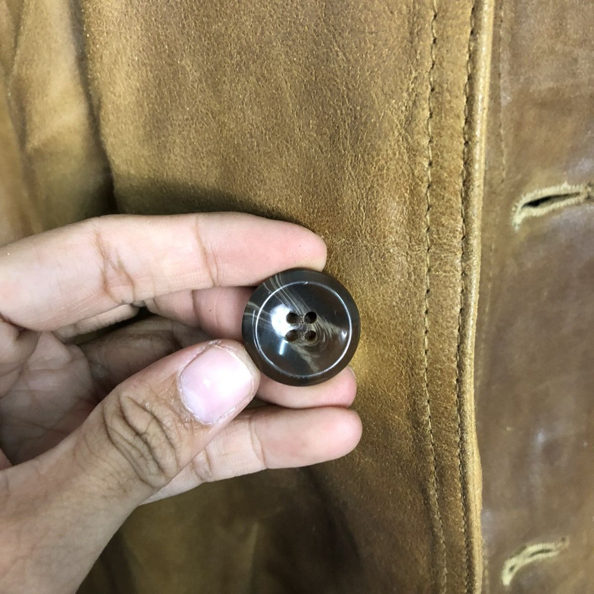 Harley Davidson 🔥VINTAGE GENUINE LEATHER LONG JACKET HARLEY DAVIDSON BIKER Size US M / EU 48-50 / 2 - 18 Thumbnail