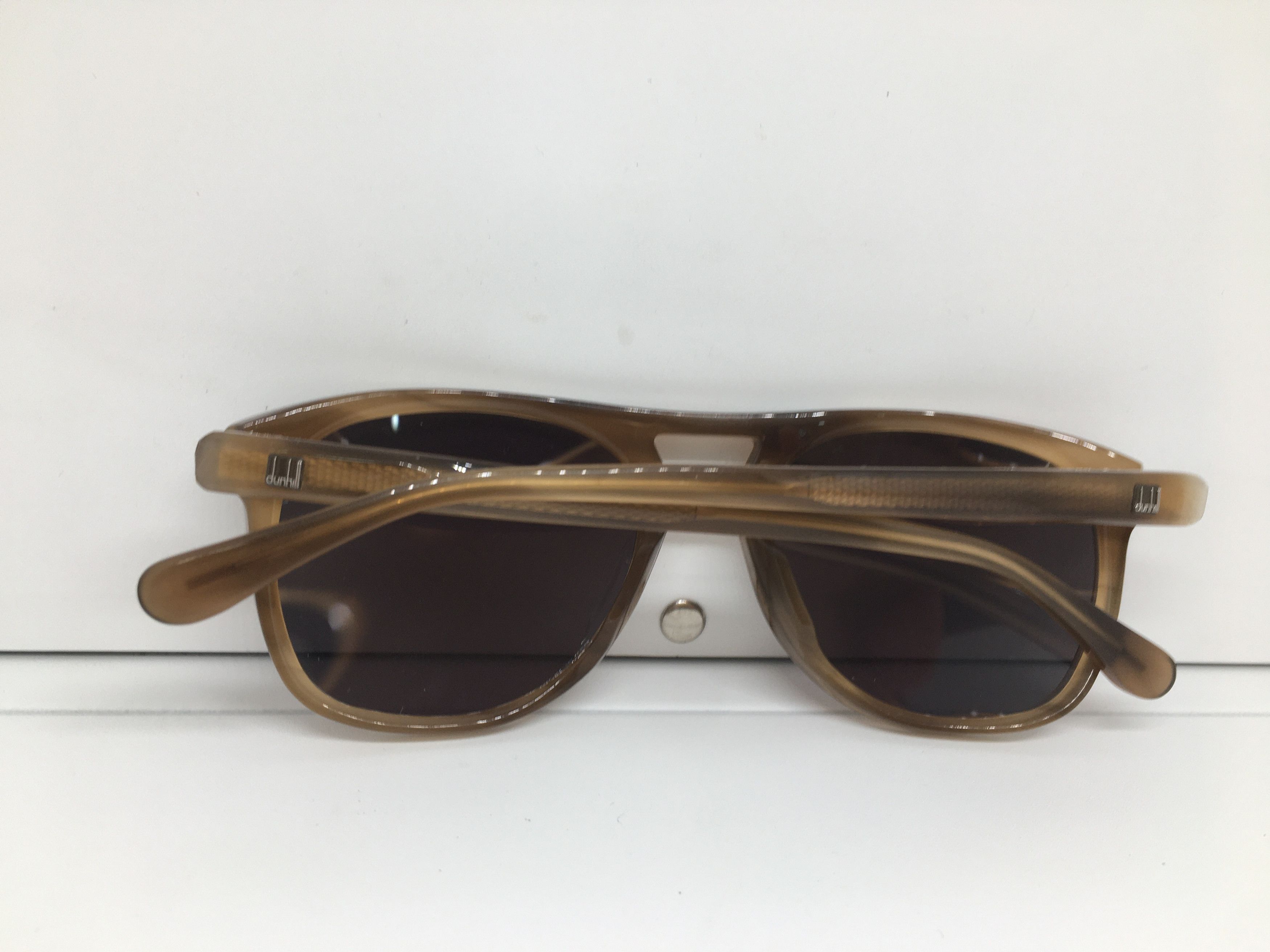 Vintage Vintage Dunhill Brown Acetate Aviator Sunglasses Frame Size ONE SIZE - 9 Thumbnail