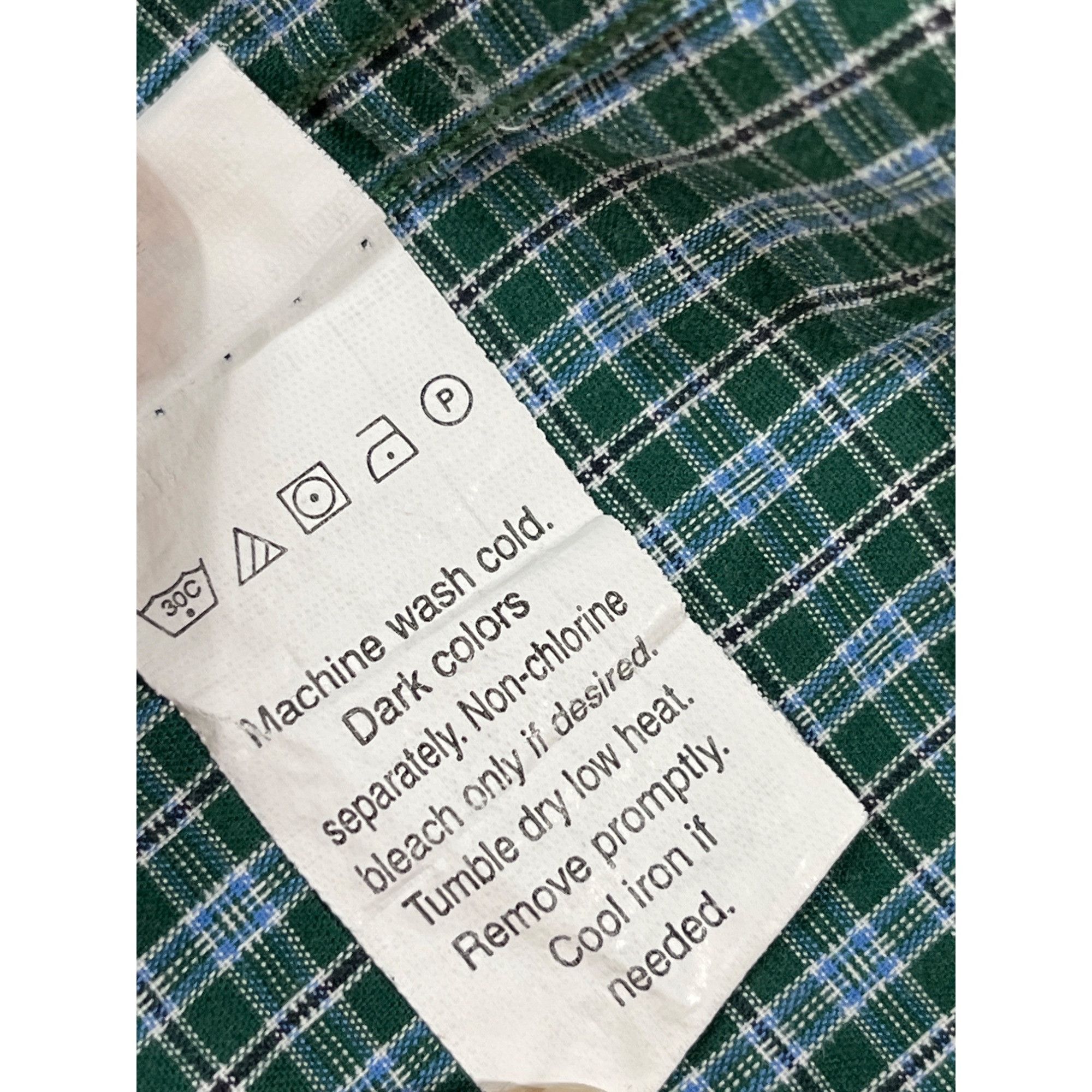 Chaps Chaps SKU 7623 Mens Green and Blue Plaid Button Down Shirt S Size US XL / EU 56 / 4 - 13 Thumbnail