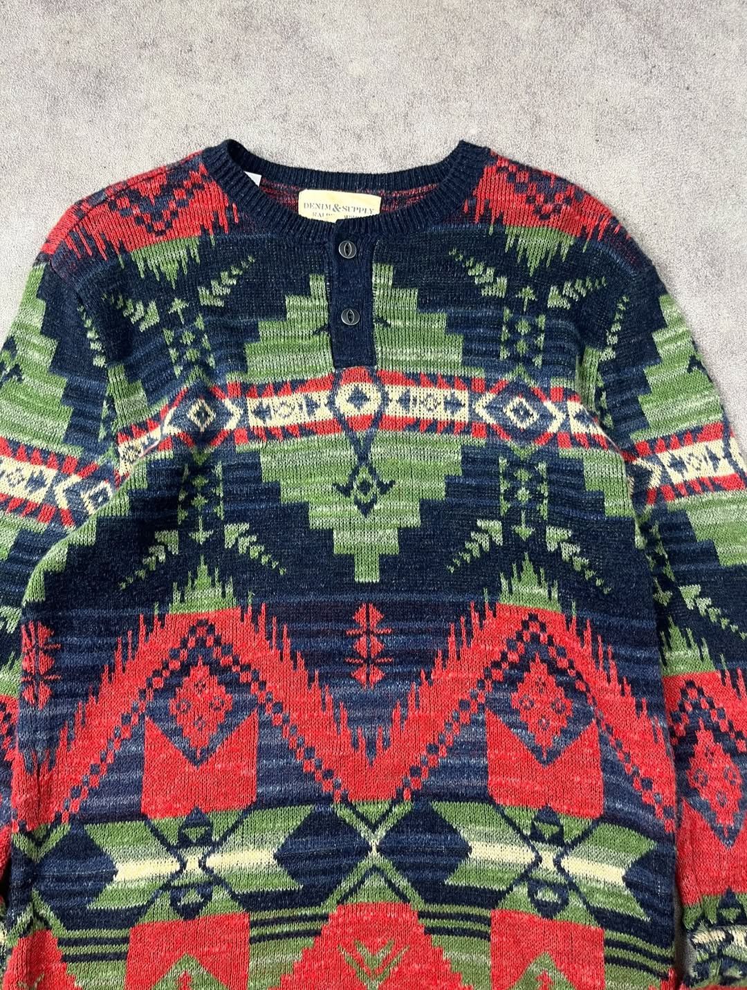 Denim & Supply Ralph Lauren DENIM & SUPPLY ralph lairen henley knitted aztec navajo Size US M / EU 48-50 / 2 - 1 Thumbnail