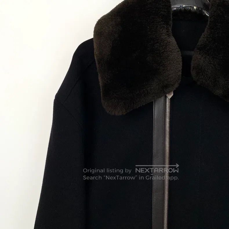Hermes Hermes Black Wool Collar Zip-Up Jacket Coat Size US M / EU 48-50 / 2 - 3 Thumbnail