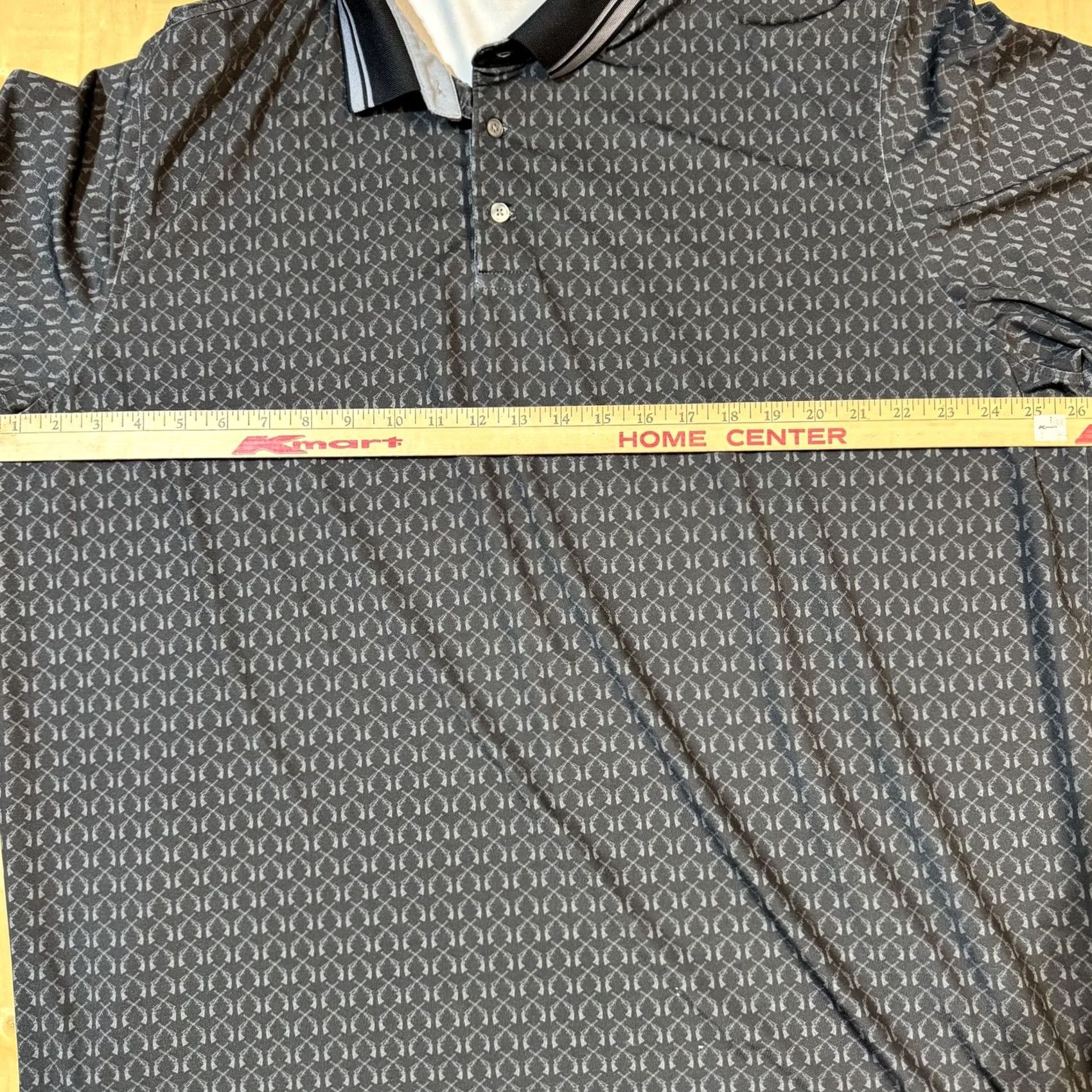 Vintage Greyson Polo Shirt Mens 2XL Gray Geometric Pattern Wolf Logo Size US XXL / EU 58 / 5 - 6 Thumbnail