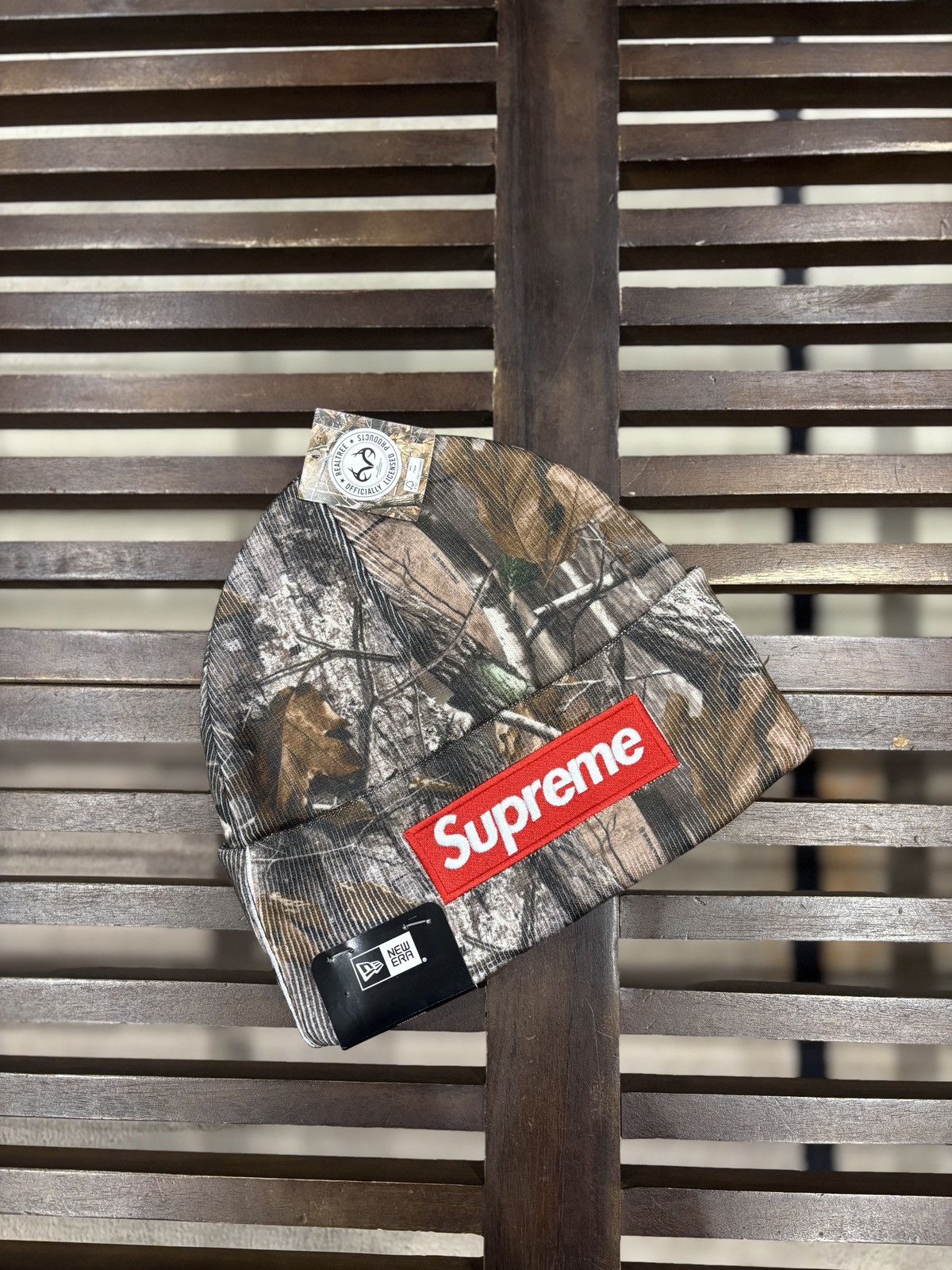 Supreme New Era Box Logo Beanie (FW25) Realtree AP Camo