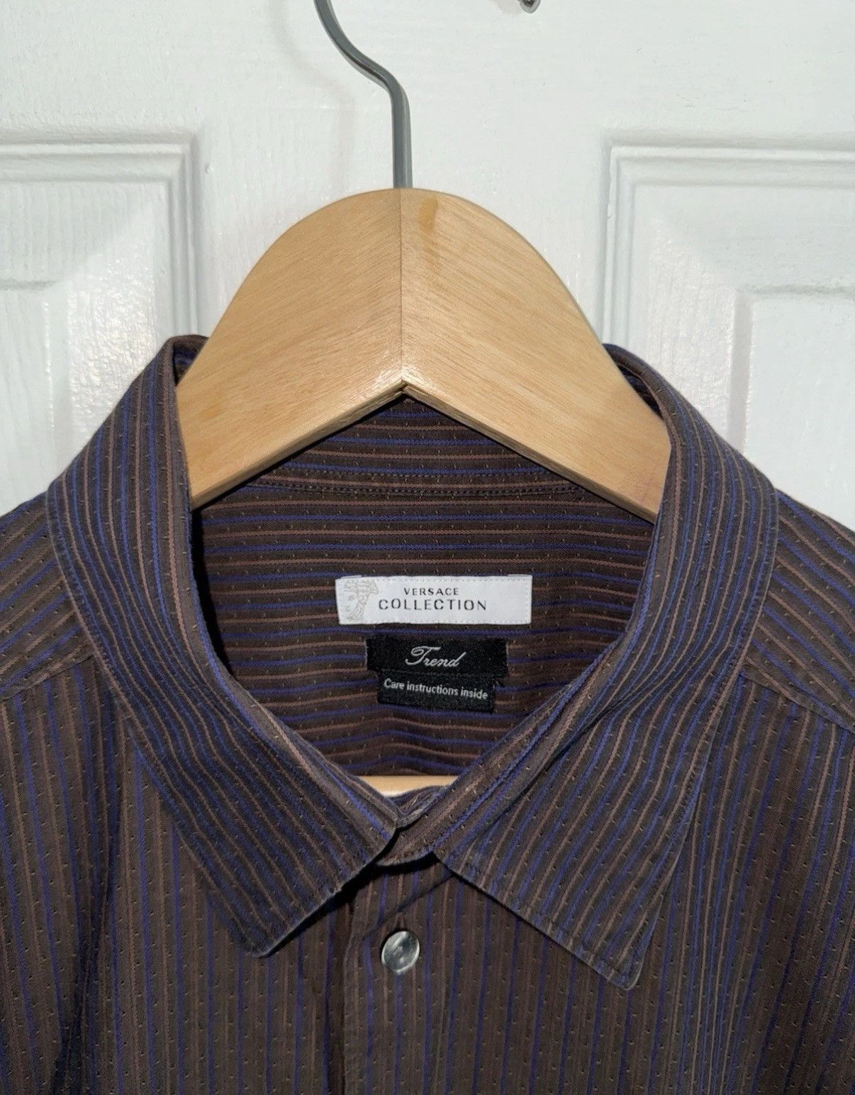 Versace Vintage Versace Collection Spellout Multi Logo Shirt 90s y2k Size US S / EU 44-46 / 1 - 3 Thumbnail