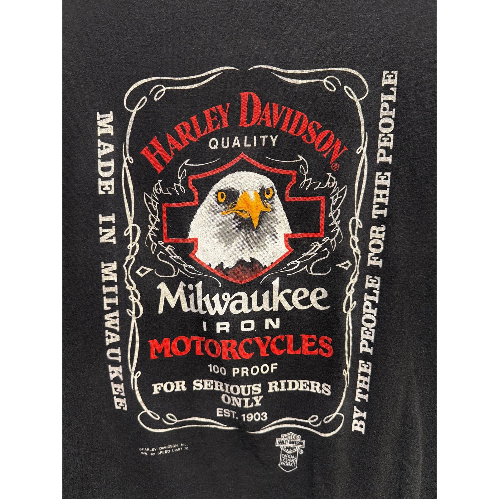 Harley Davidson 80s Vintage Harley Davidson Milwaukee Iron Tee Size L Size US L / EU 52-54 / 3 - 3 Thumbnail