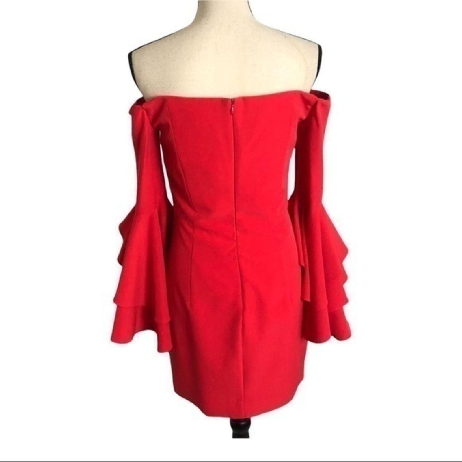 Milly Double Ruffle Selena Mini Cherry Red Dress Size 4