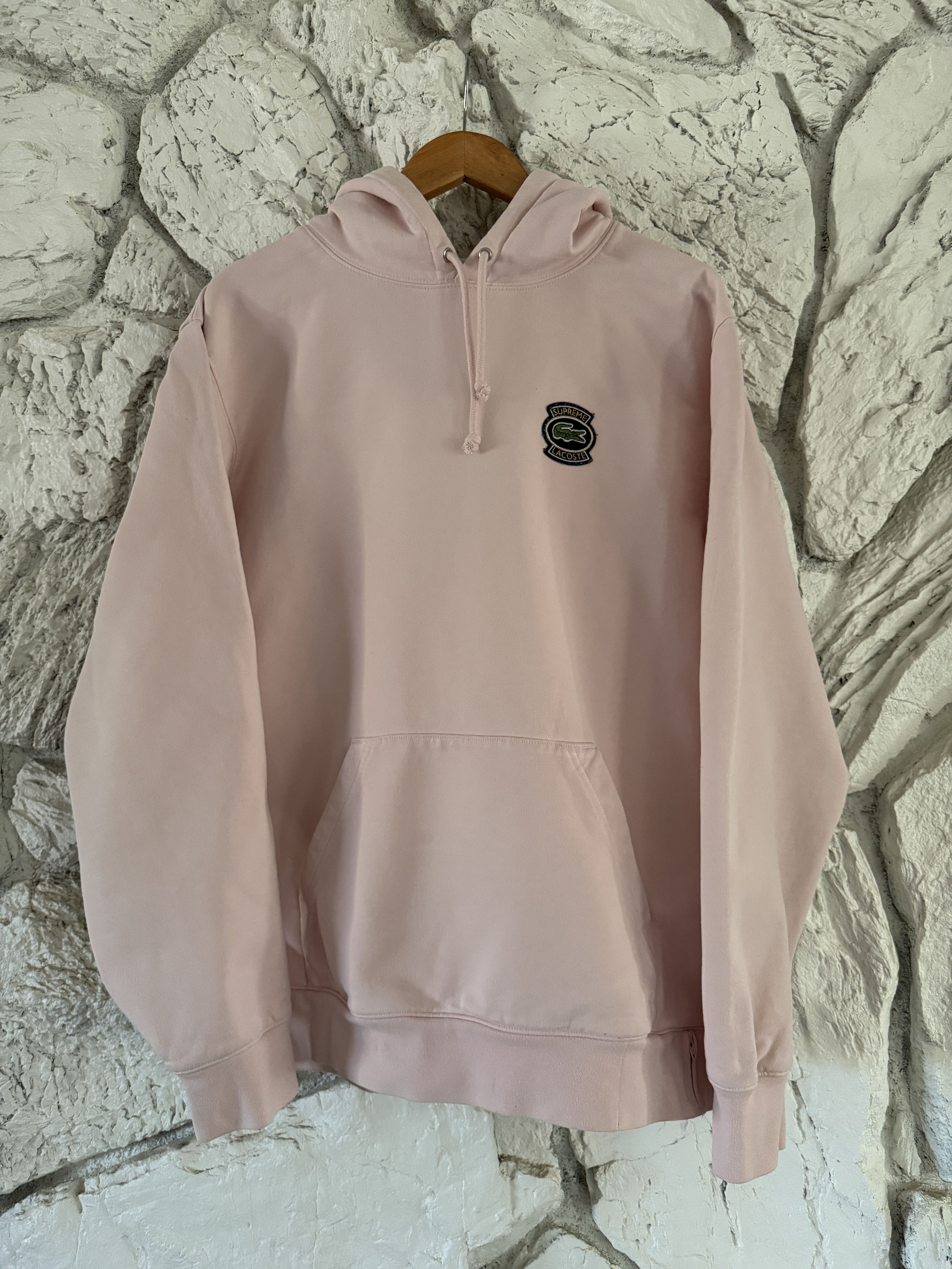 Lacoste × Supreme Supreme x Lacoste Hooded Sweatshirt Pink SS18  