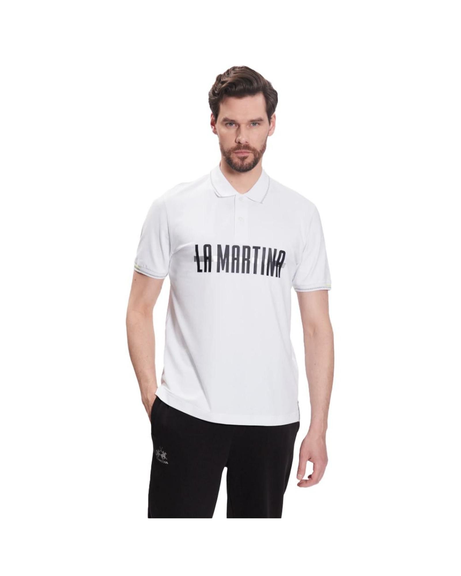 La Martina Bianco Cotton Men Polo main image 1