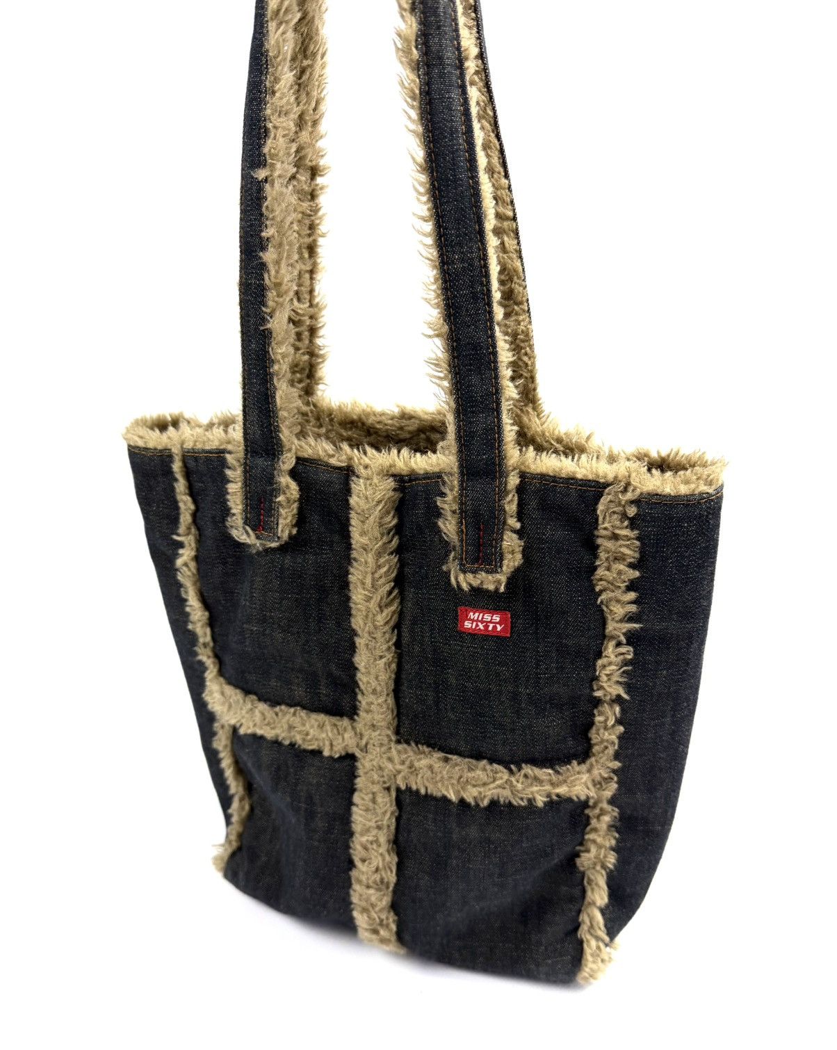 Miss Sixty Miss Sixty Y2K Denim Fur Shoulder Bag Archive Rare McBling Size ONE SIZE - 3 Thumbnail