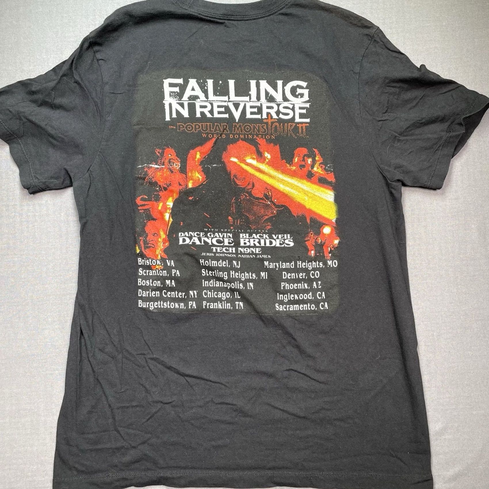 Gildan Falling In Reverse Shirt Men’s Medium Gildan T-Shirt Black Cotton Crew Neck Long Sleeve Band Horror Music Size US M / EU 48-50 / 2 - 7 Thumbnail