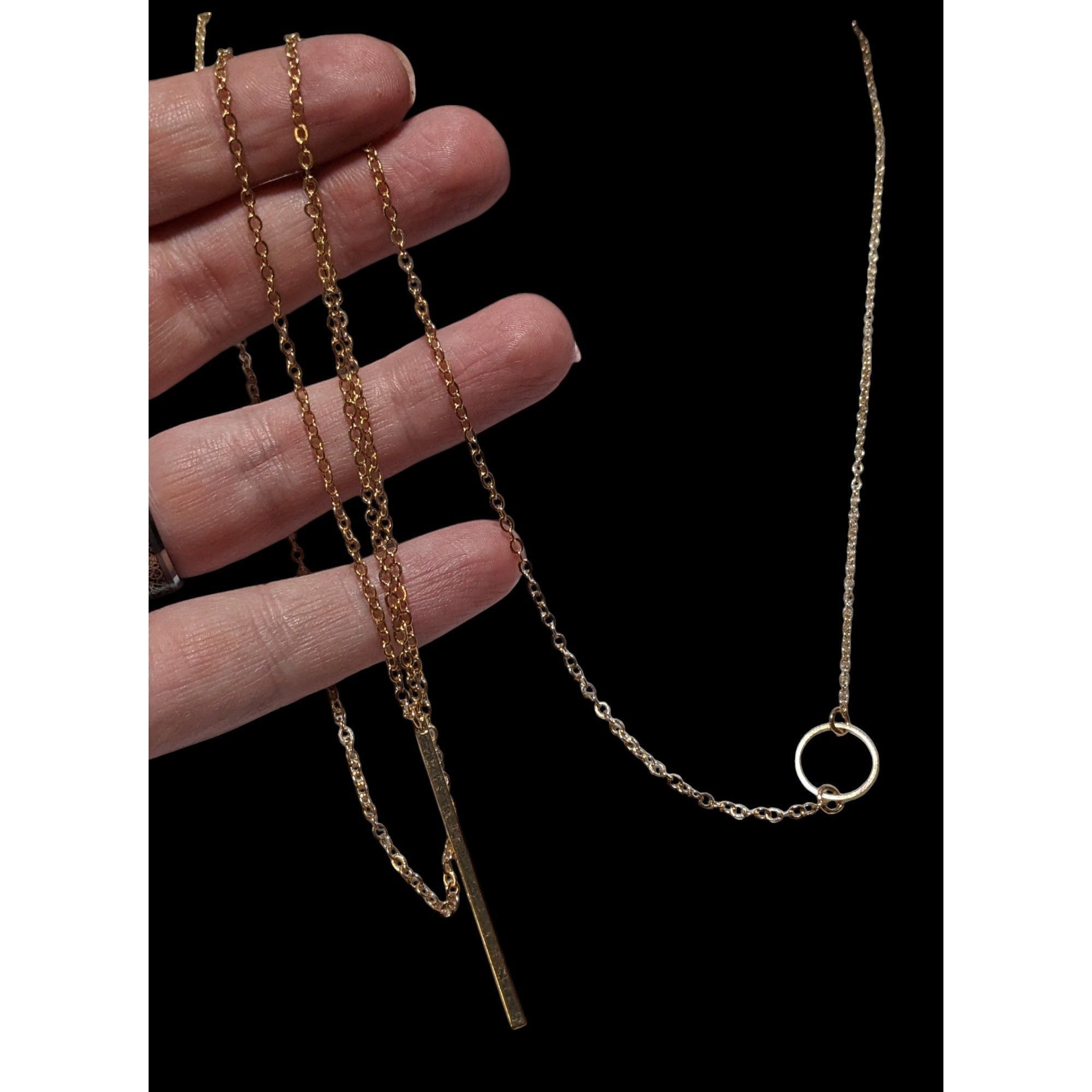 Other Minimalist Gold Geometric Charm Chain Necklace Size ONE SIZE - 2 Thumbnail