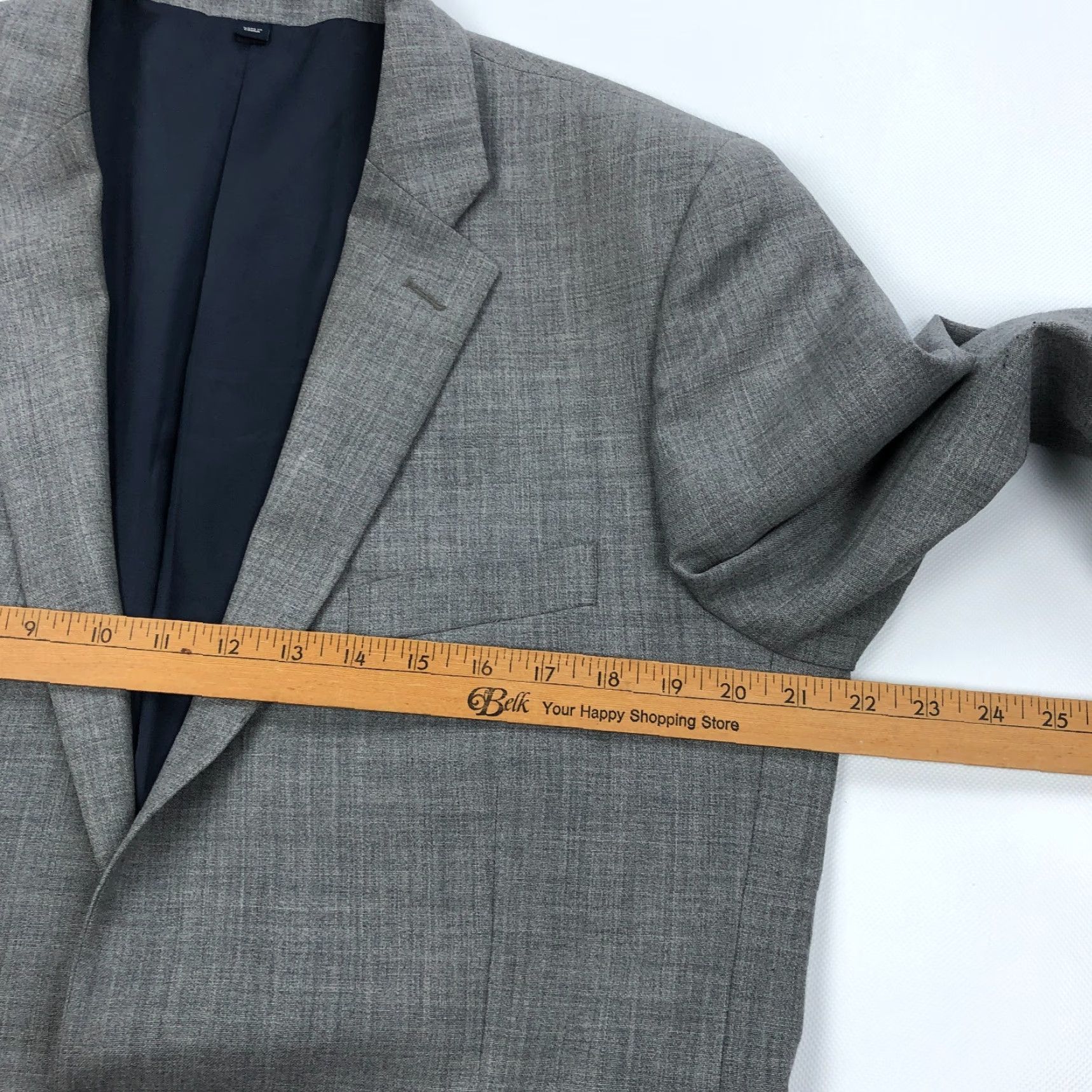 J.Crew J. Crew Blazer 42L Wool Men Notch Lapel Double Vent Check Gray Sport Coat Regular Size 42 Mens Size 42R - 5 Thumbnail