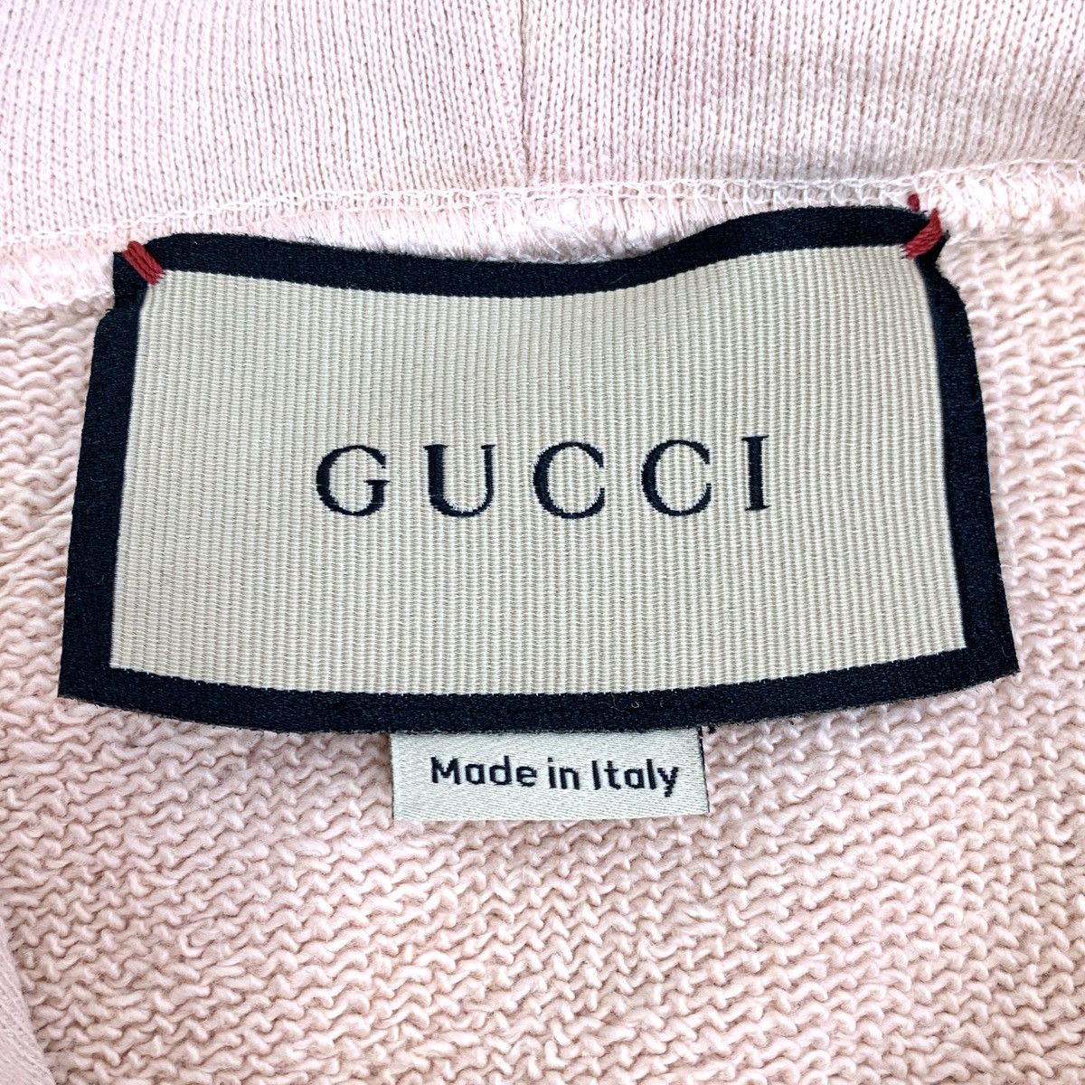 Gucci Gucci Pink Logo Flocked Cotton Hooded Sweatshirt K26WX Size S / US 4 / IT 40 - 6 Thumbnail