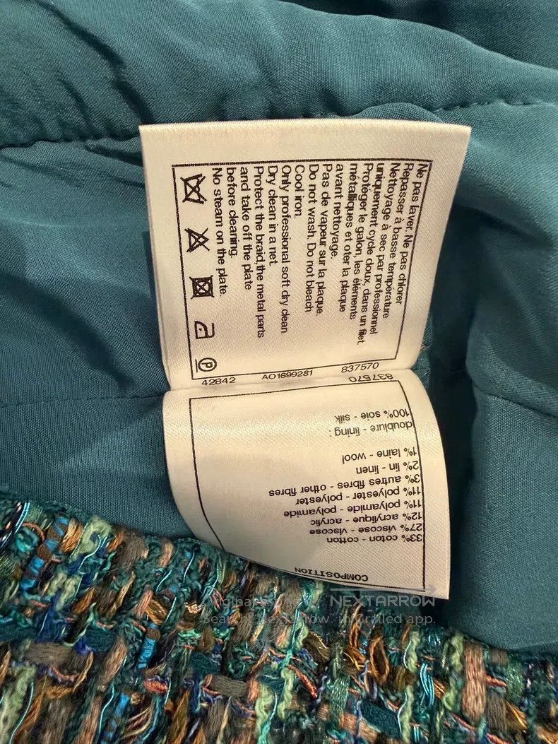 Chanel Chanel Egyptian series peacock blue glazed buckle tweed sk Size 25" / US 0 / IT 36 - 6 Thumbnail