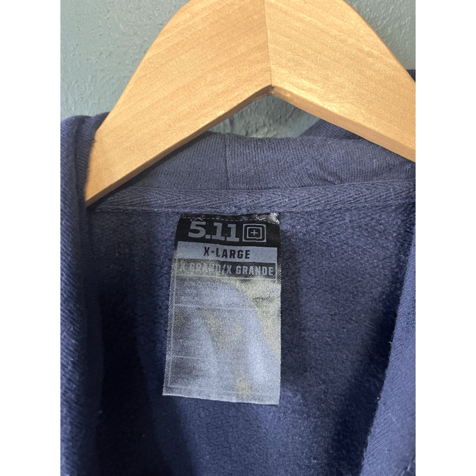 Vintage 5.11 Tactical Hoodie Mens XL Blue Pullover Hooded Sweatshirt Size US XL / EU 56 / 4 - 3 Thumbnail