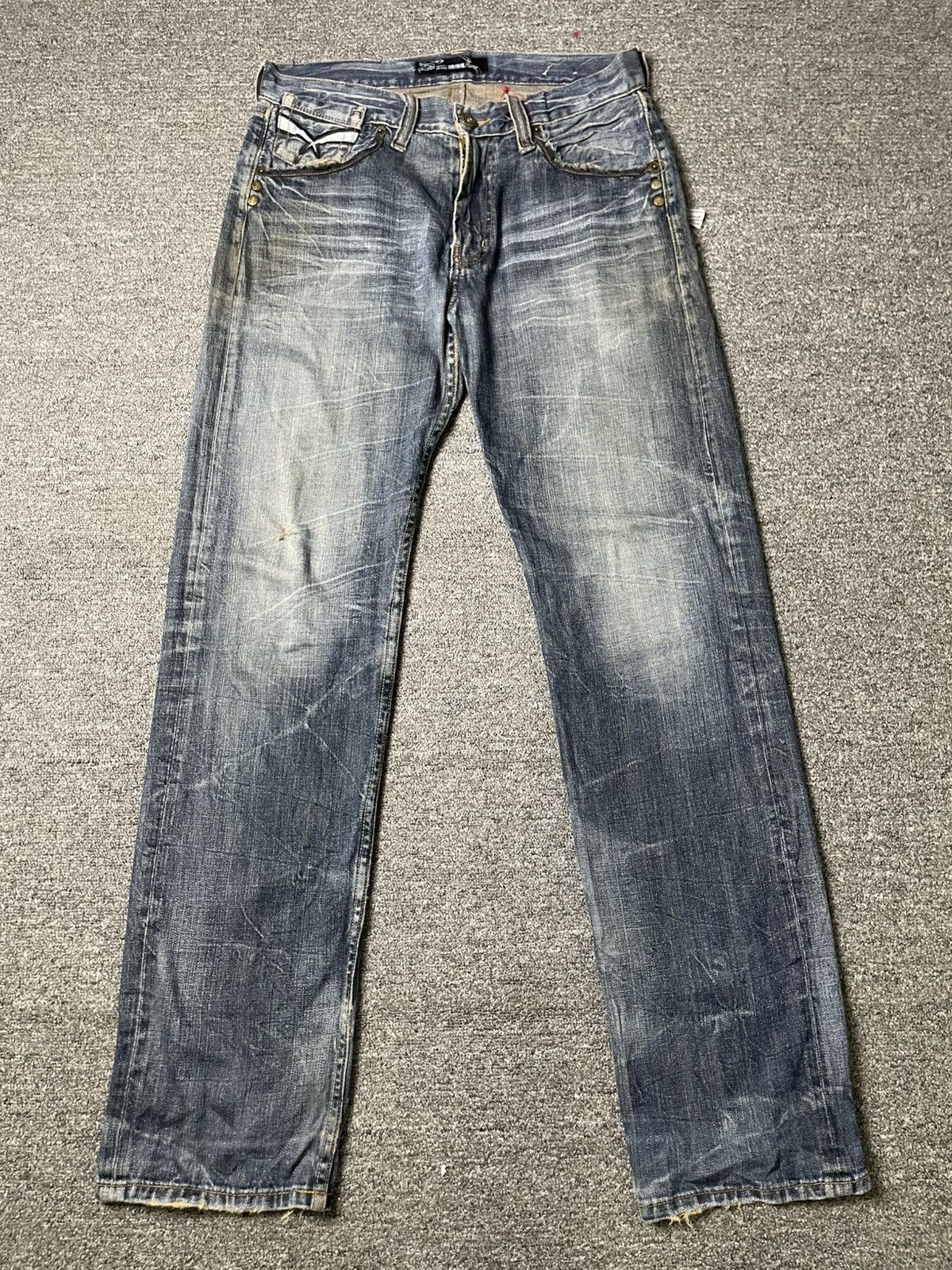 Japanese Brand Vintage ORIRIN Japan Distressed Denim Jeans (99) Size US 32 / EU 48 - 1 Thumbnail