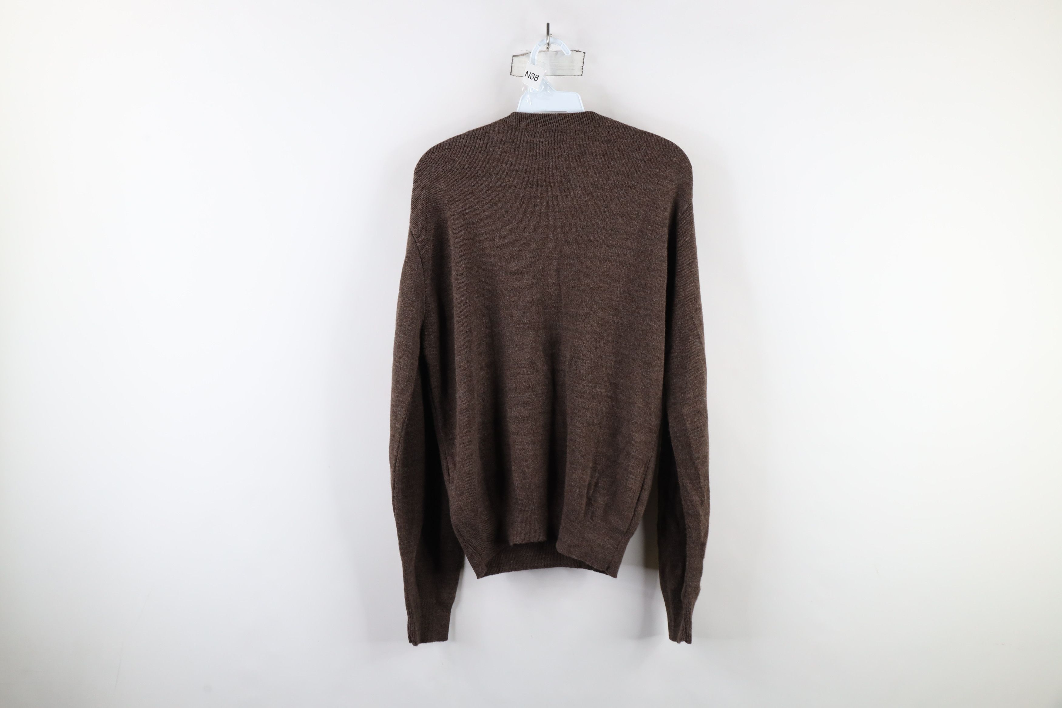 Vintage Vintage 70s Streetwear Blank Knit V-Neck Sweater Brown USA Size US M / EU 48-50 / 2 - 8 Thumbnail