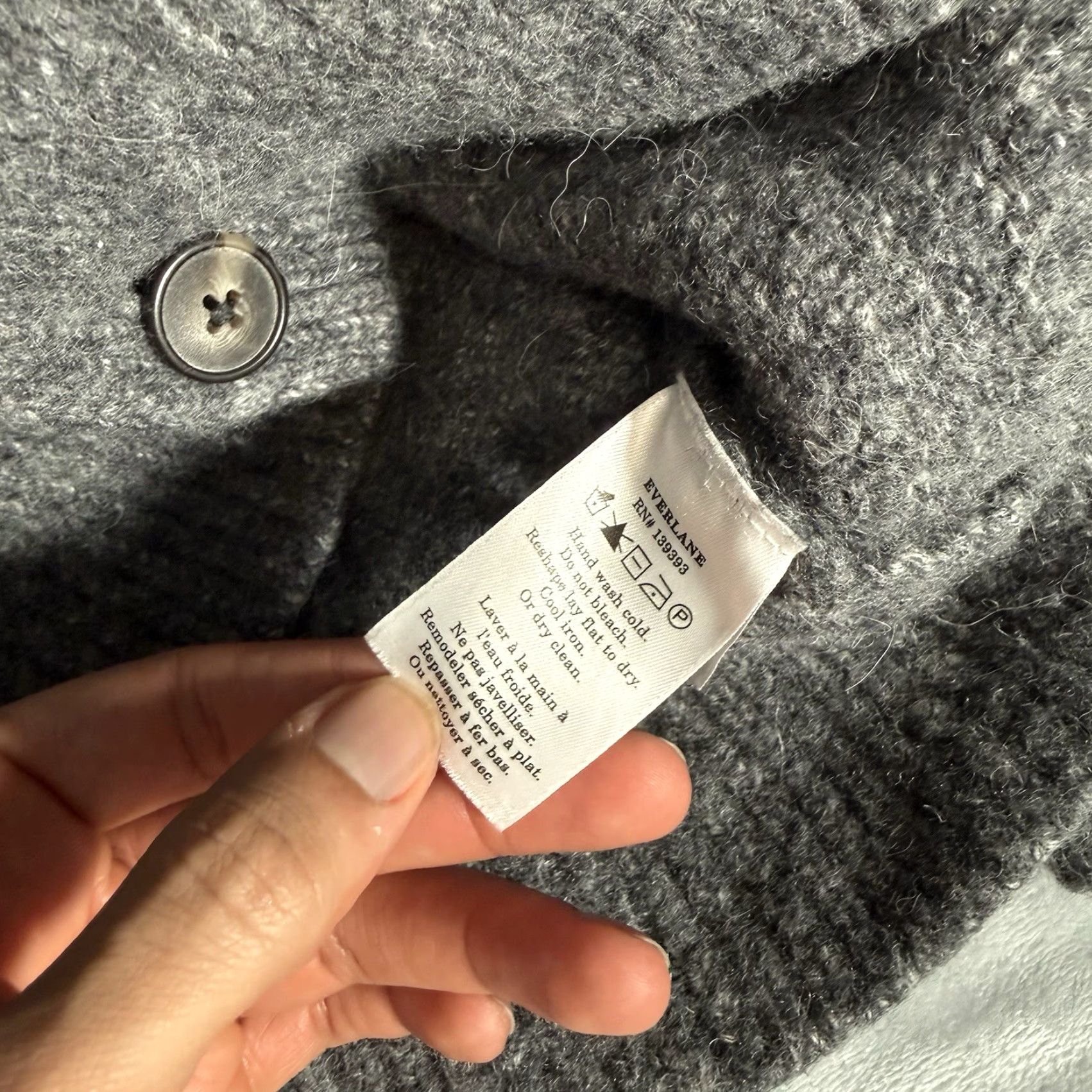 Everlane Everlane Cardigan Sweater Womens L Slim Fit Wool Alpaca Blend Knit Gray Size L / US 10 / IT 46 - 3 Thumbnail