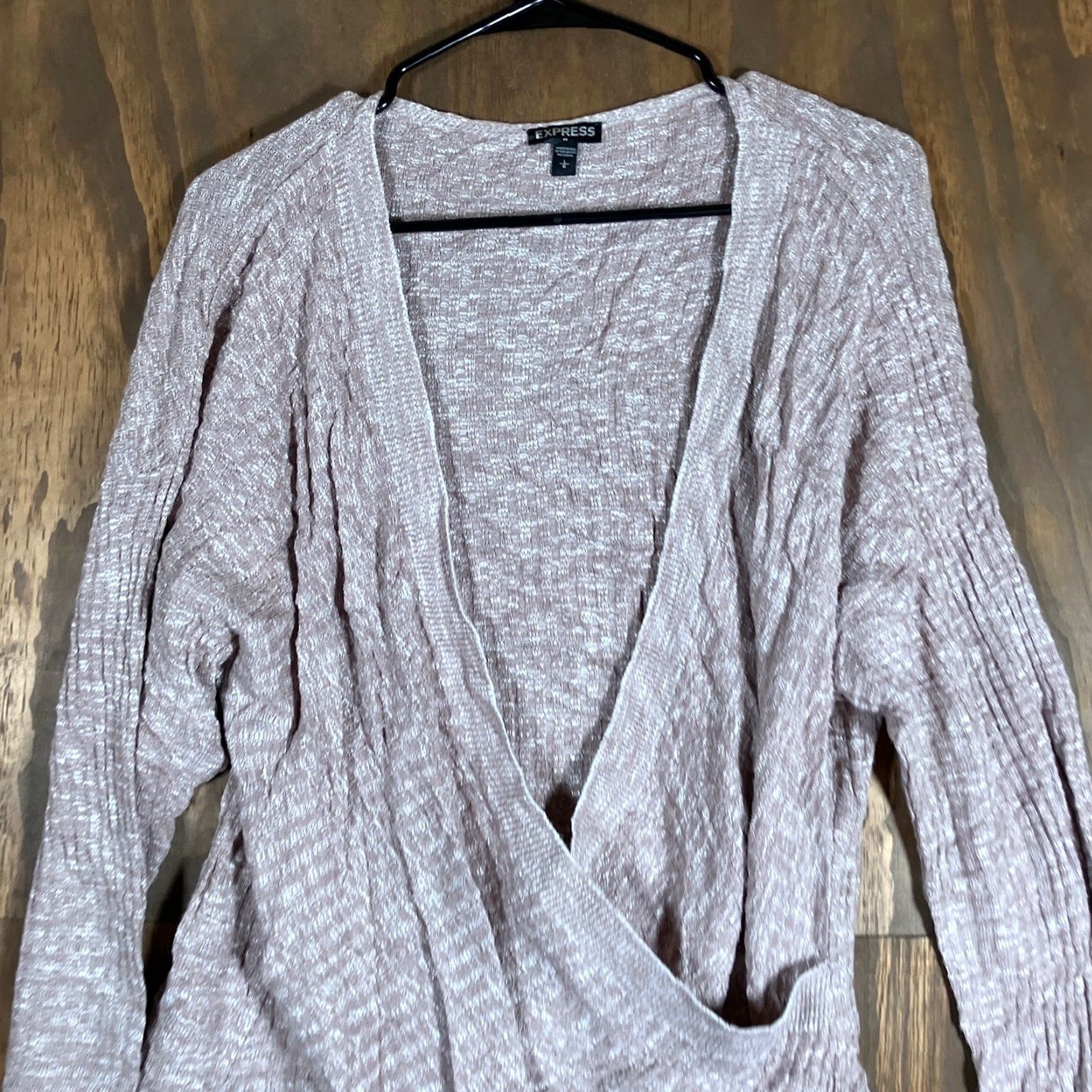 Express Express Women Sweater Tan Deep V Wrap Long Sleeve Knitted Large Size L / US 10 / IT 46 - 2 Thumbnail