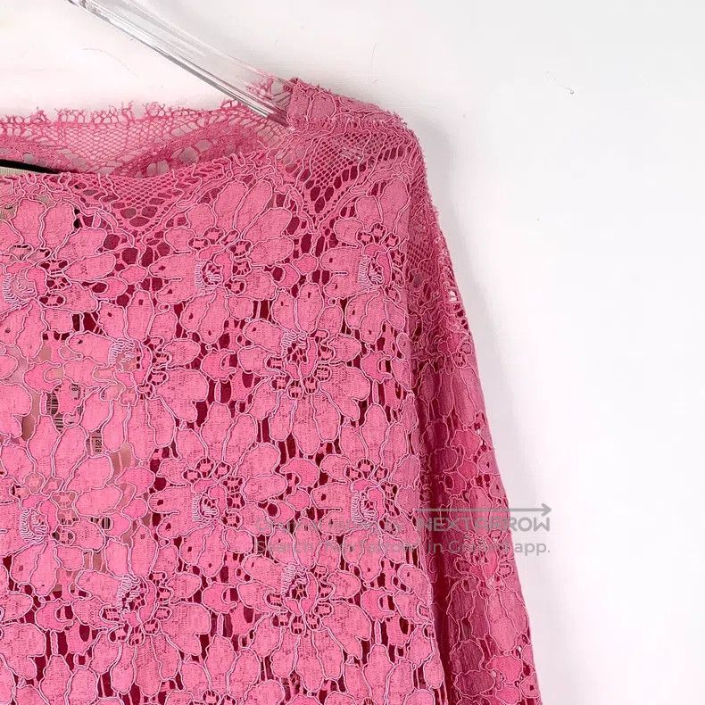 Gucci gucci Pink floral hollow embroidery cotton long-sleeved la Size XS / US 0-2 / IT 36-38 - 3 Thumbnail