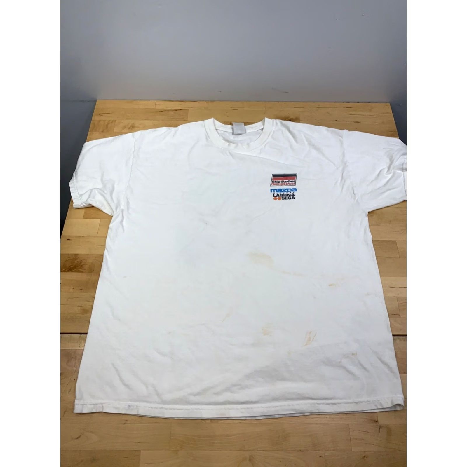 Hanes VINTAGE Hanes Mazada Racing Shirt XL White Crew Neck Short Sleeve Men T-Shirt Y2K Racing Cars Summer 11830 Size US XL / EU 56 / 4 - 4 Thumbnail