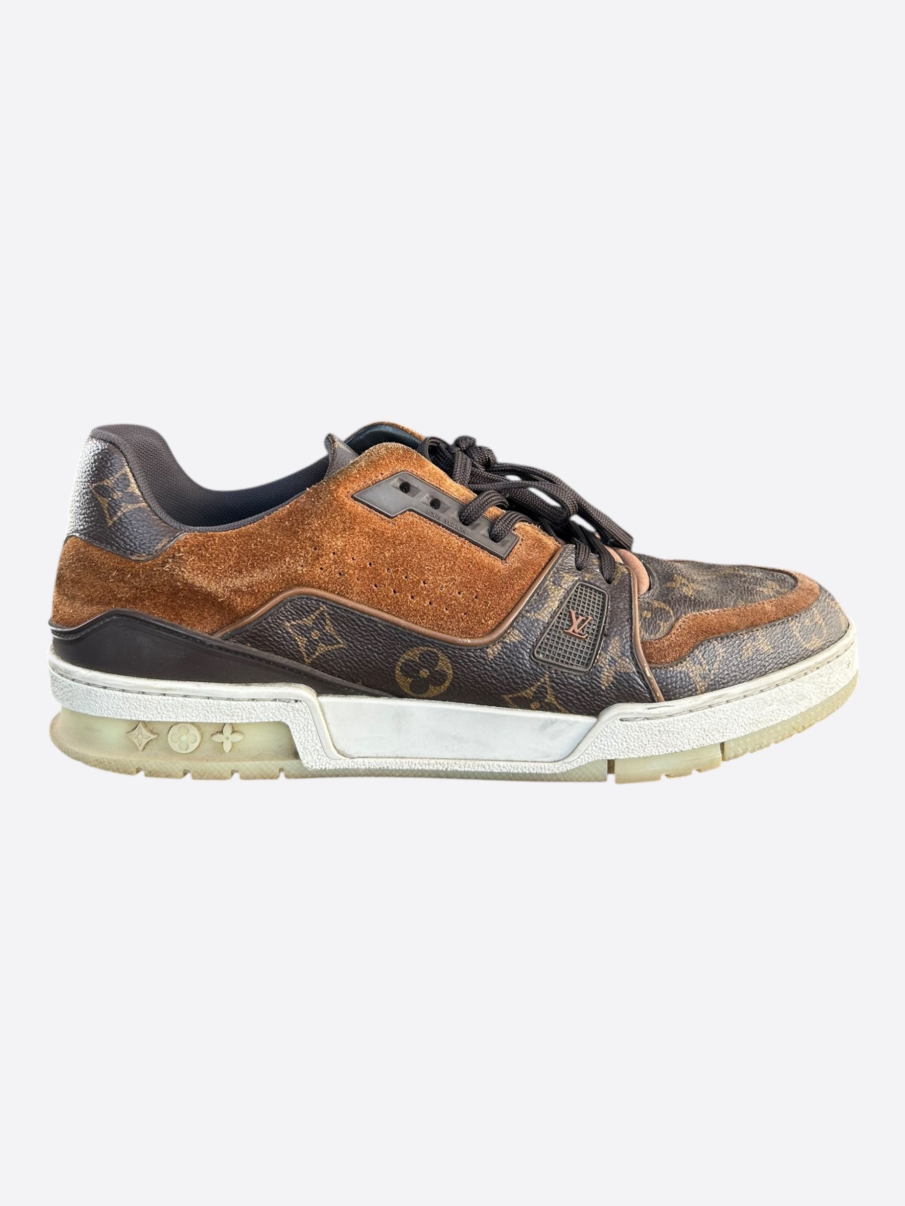 Louis Vuitton Louis Vuitton Brown Suede Monogram Trainers Size US 11 / EU 44 - 1 Thumbnail