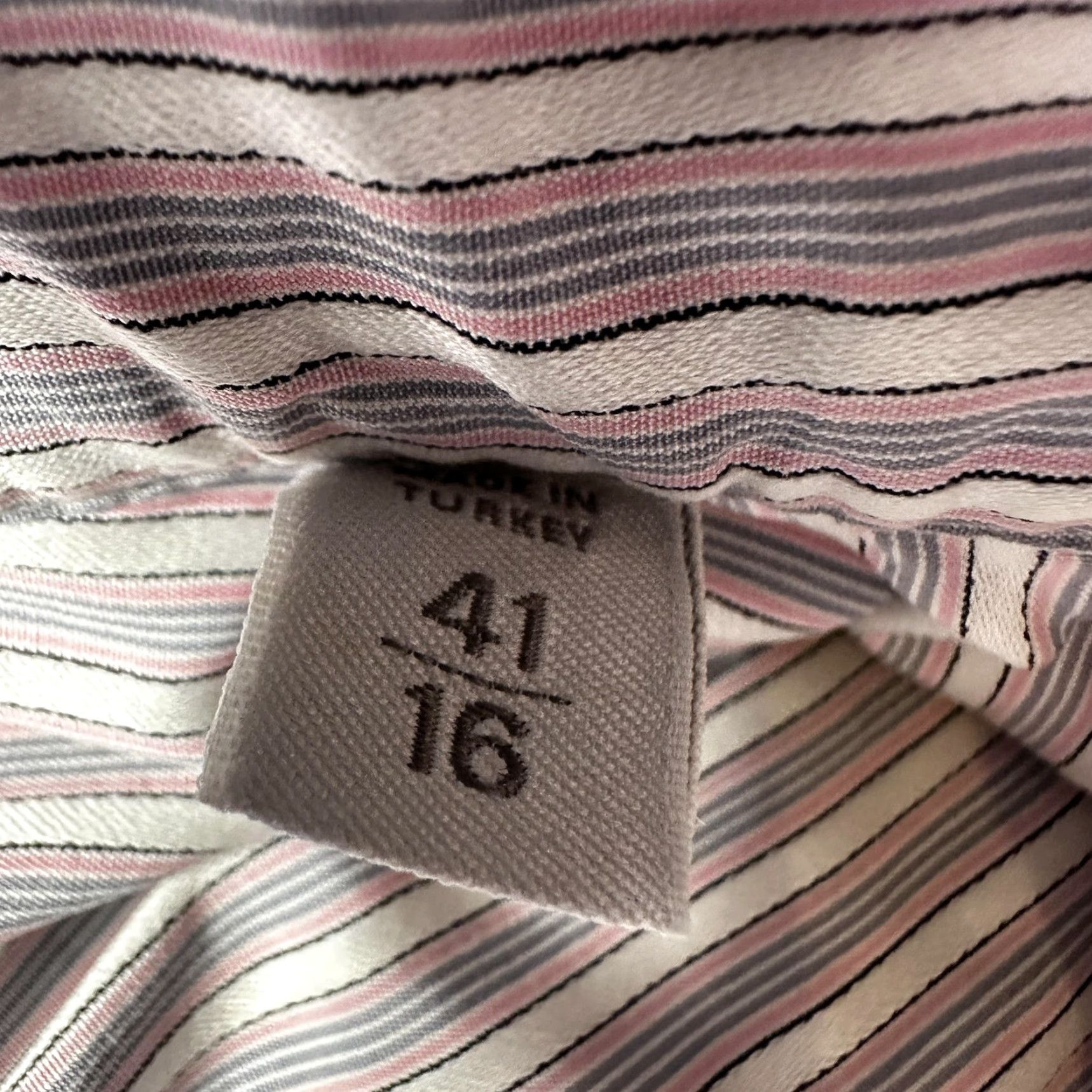 Ermenegildo Zegna Ermenegildo Zegna Dress Shirt Mens 41/16 Gray Stripe Spread Collar Long Sleeve Size 42R - 3 Thumbnail