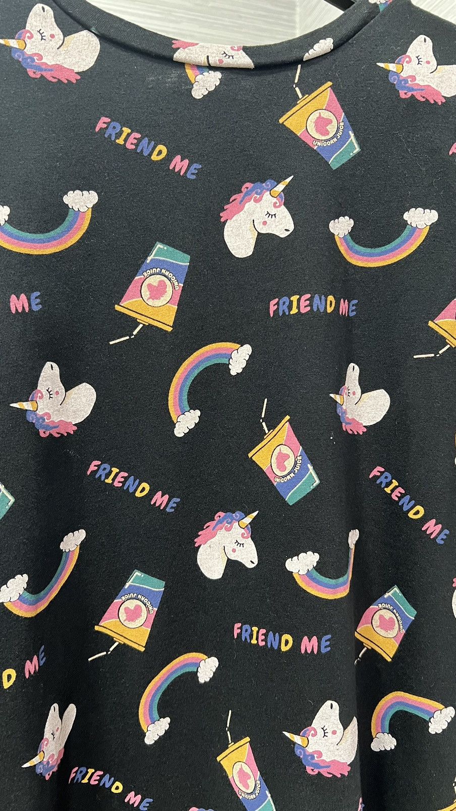 Pull & Bear Pull & Bear Women's Black Cotton Unicorn & Rainbow Print Size S / US 4 / IT 40 - 4 Thumbnail