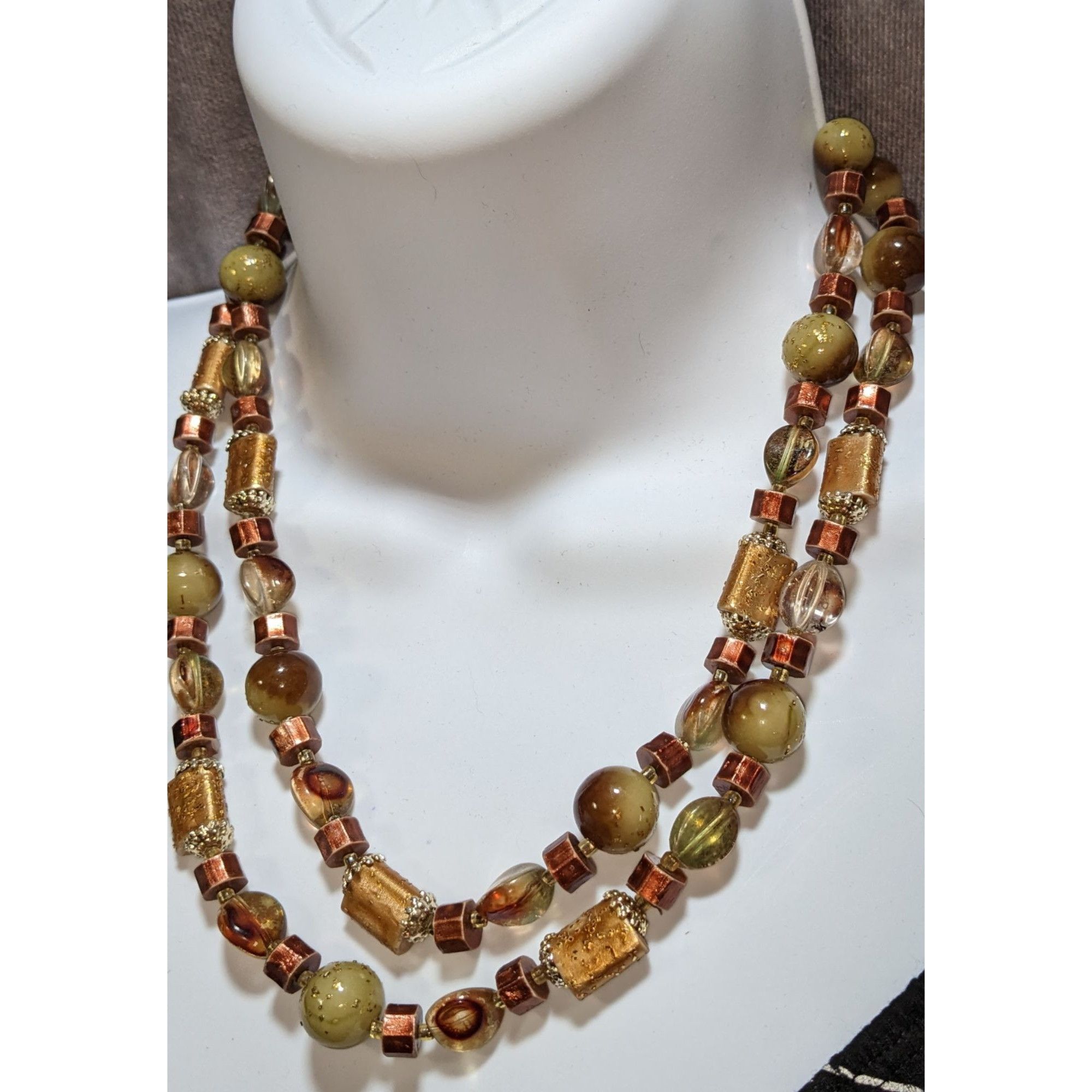 Other Vintage Bohemian Beaded Necklace Earth Tones Made In Japan Size ONE SIZE - 8 Thumbnail