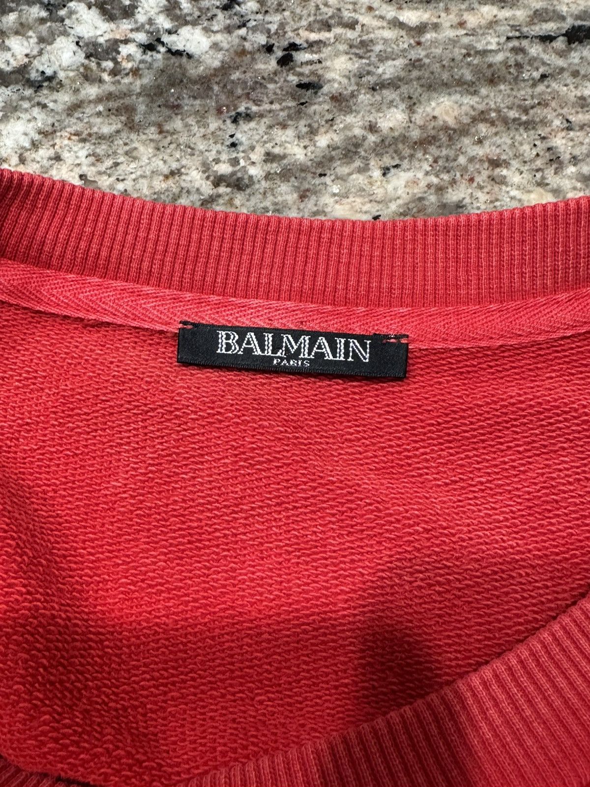 Balmain Balmain Red Crewneck Size US M / EU 48-50 / 2 - 6 Thumbnail