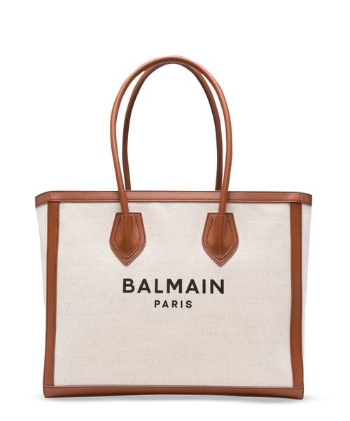 Balmain o1s1wg111225 Size:OS/B-Army 42 Tote Bag in White/Brown Size ONE SIZE - 1 Thumbnail