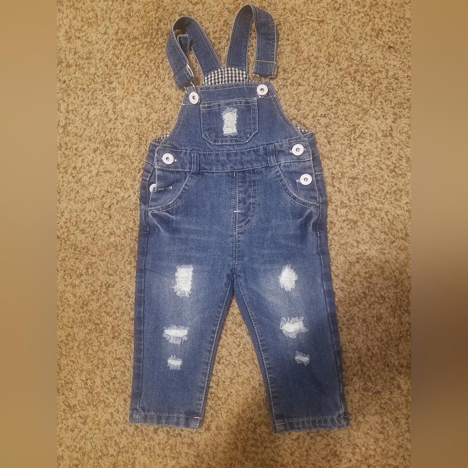 Designer Kidscool Space Blue Denim Overalls Size 4T Size US 26 / EU 42 - 1 Thumbnail
