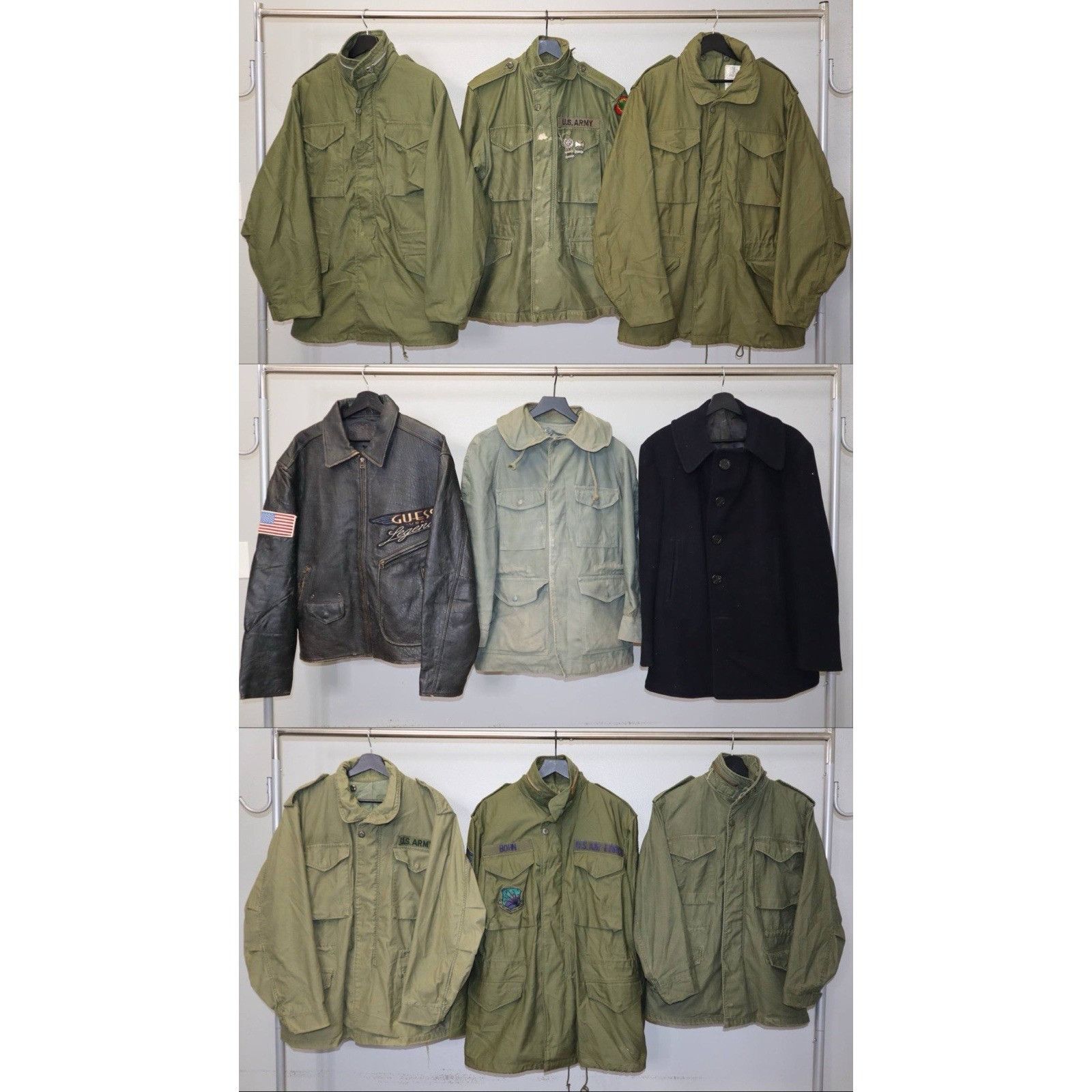 Vintage Lot 9 VTG US Military Army Navy Field Jackets 50s–90s M65 Size US XL / EU 56 / 4 - 1 Thumbnail
