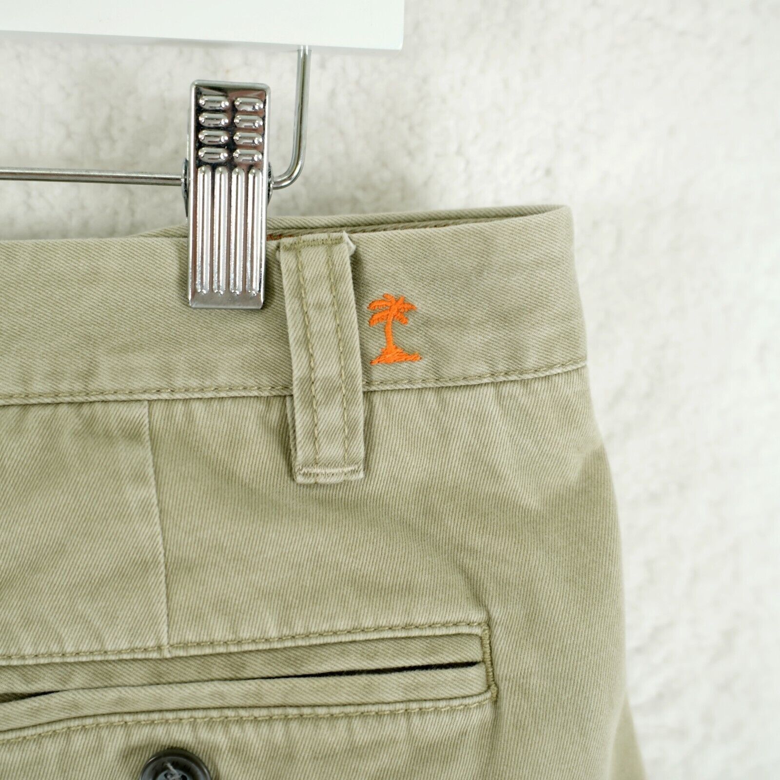Tommy Bahama Tommy Bahama Green Cream Flat Front Mid Rise Cotton Chino Pa Size US 35 - 4 Thumbnail