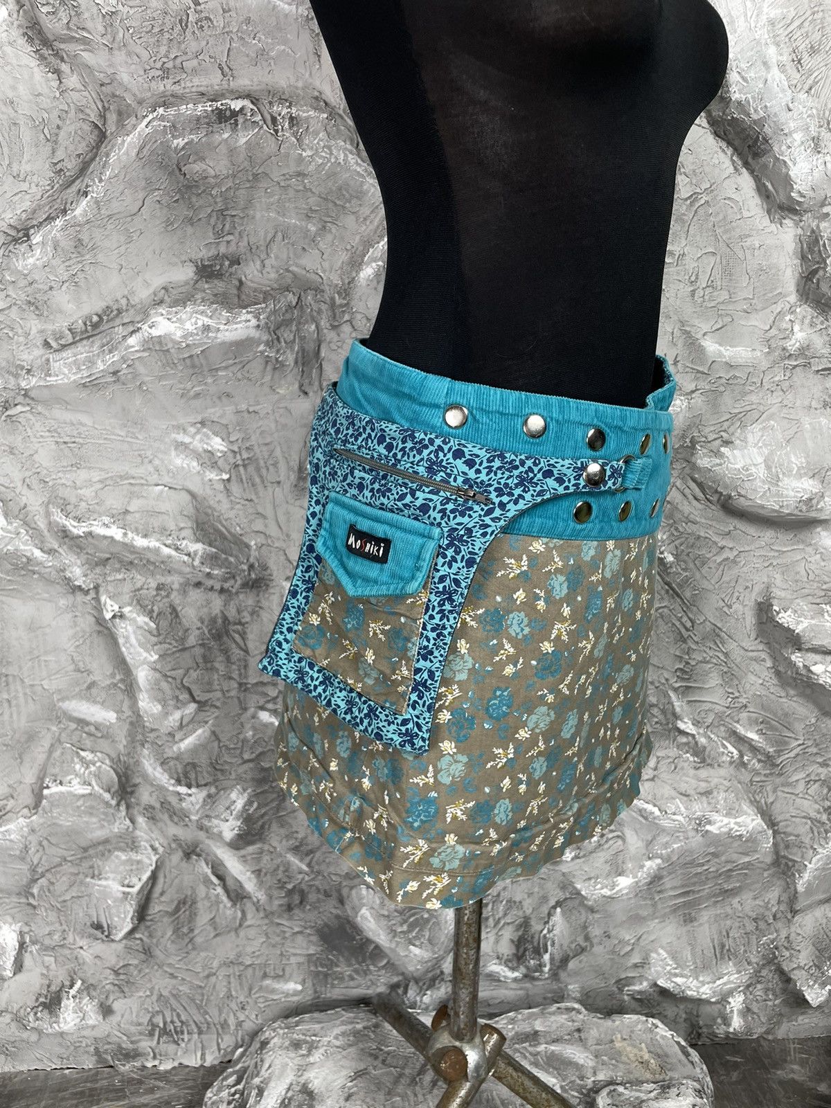 Japanese Brand 2000s Y2K Rivets Reversible Wrap Mini Skirt With Pocket Size 27" / US 4 / IT 40 - 14 Thumbnail