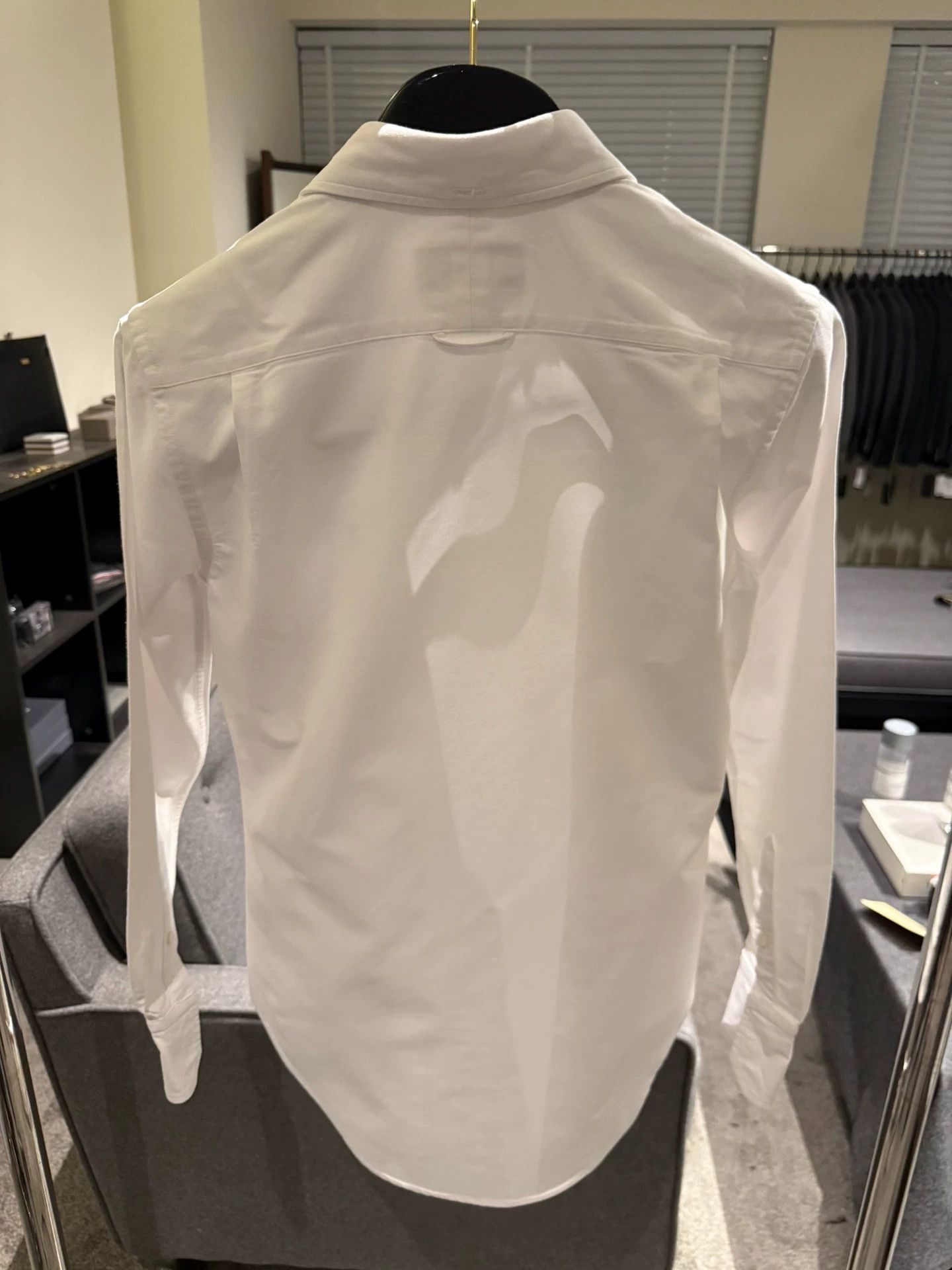 Thom Browne TB Women's Classic Tri-Color Placket Oxford Shirt White Size S / US 4 / IT 40 - 2 Thumbnail