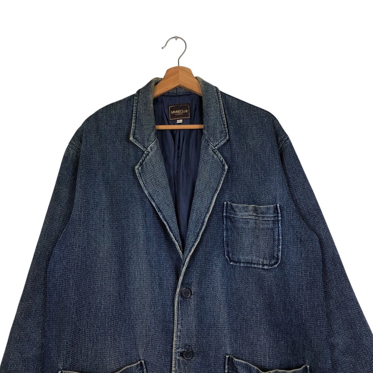 Indigo 📌Vintage Denim Indigo Chore Jacket Vivreclub Issey Miyake Size US L / EU 52-54 / 3 - 4 Thumbnail