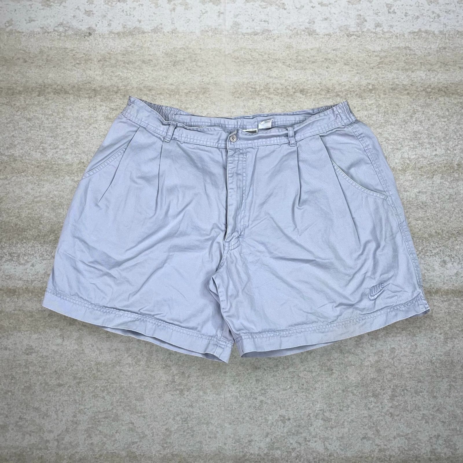 Nike Vintage 90s Nike Khakis Shorts 36x7 Baggy Fit Pale Blue Size US 36 / EU 52 - 1 Thumbnail