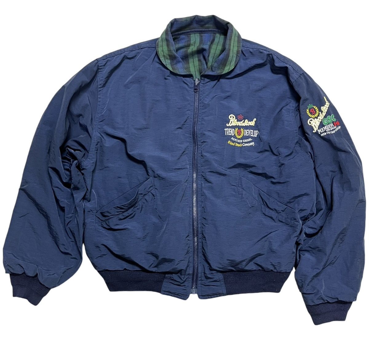 Sports Specialties × Vintage Vintage Sudbury Blood Stock Reversible Bomber Jacket Size US L / EU 52-54 / 3 - 3 Thumbnail