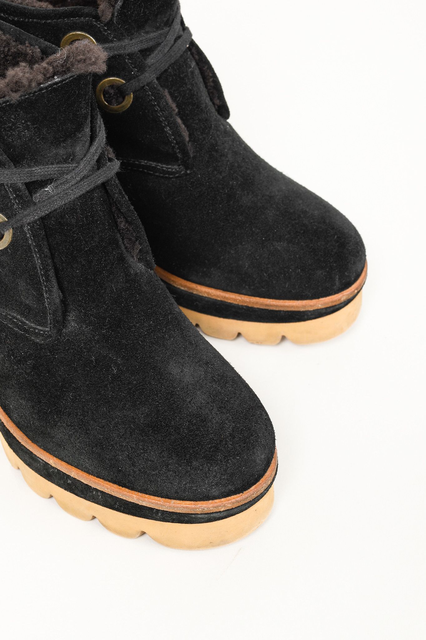 See by Chloe See by Chloe Ethel Shearling-Lined Suede Wedge Booties Size US 8.5 / IT 38.5 - 9 Thumbnail