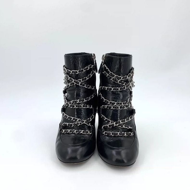 Chanel Chanel Black Chain Design Short Heels -2505 Size US 6.5 / IT 36.5 - 3 Thumbnail