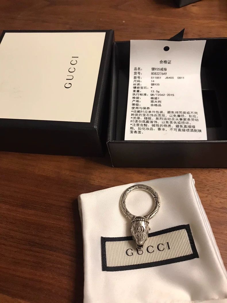 Gucci Gucci Wolf Head Ring and Bracelet Set-2506 Size ONE SIZE - 6 Thumbnail