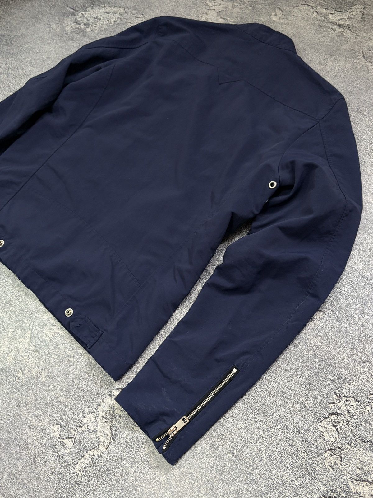 Diesel Diesel Blue Nylon Biker Bomber Jacket XL Cafe Racer Full Zip Size US XL / EU 56 / 4 - 15 Thumbnail