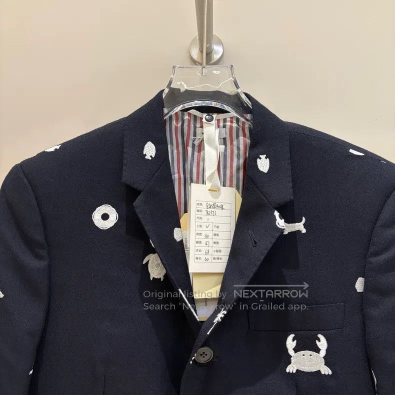 Thom Browne Thom Browne Ocean Series Embroidered Jacket - Dark Blue Size US S / EU 44-46 / 1 - 3 Thumbnail