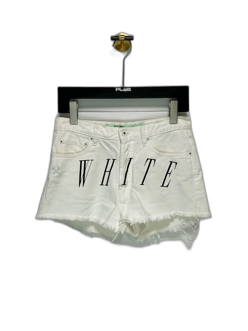 Off-White Off-White White Floral Denim Shorts-yf Size US 26 / EU 42 - 1 Thumbnail